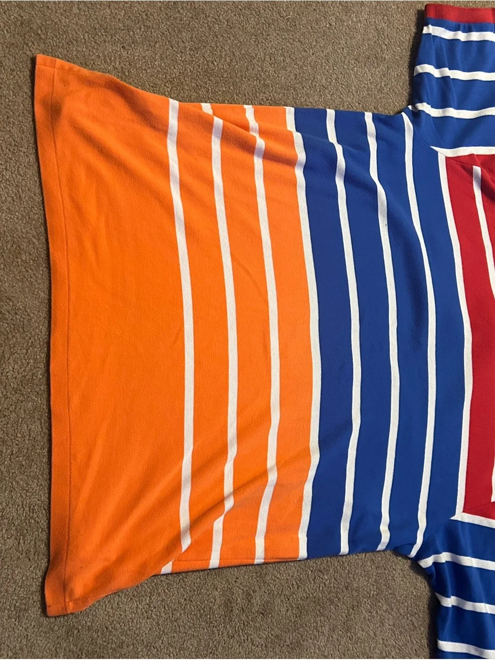 Striped Polo Shirt in Red, Blue & Orange